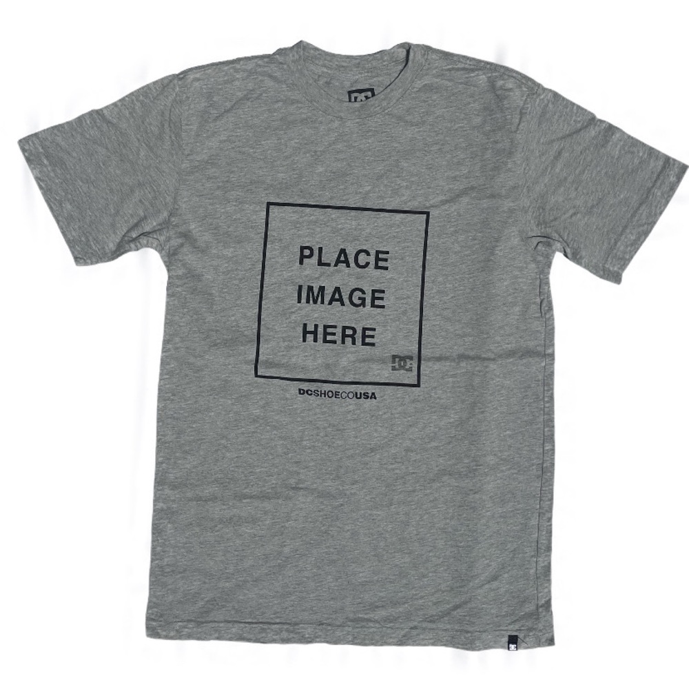 DC Place Image Here size small grey and black t shirt